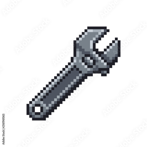 Pixel Art Wrench Vector Illustration