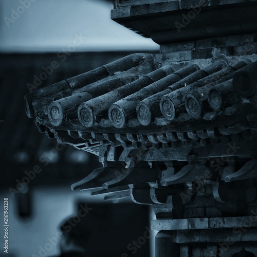 Photography Exquisite brick carvings on ancient Chinese tower