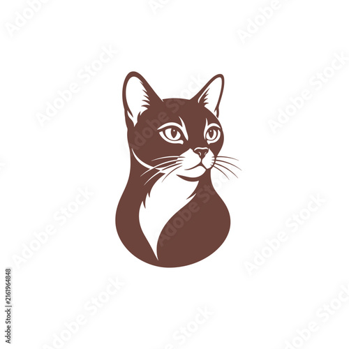 Canvastavla Burmilla cat icon vector art silhouette illustration.