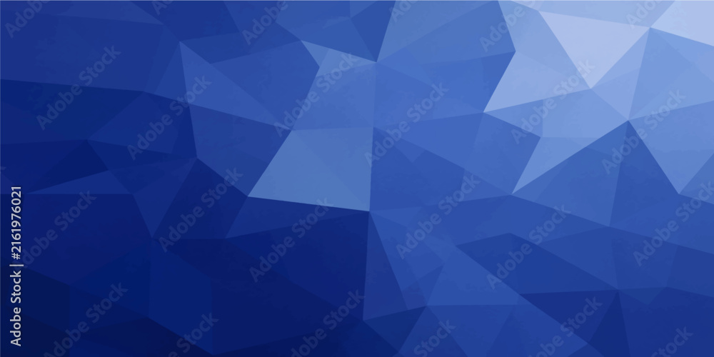 Fototapeta premium Abstract classic blue polygon low poly background vector render for modern geometric backdrop