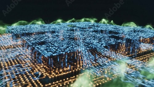 Abstract Cyber Network Visualization Demonstrating Digital Resilience and System Restoration