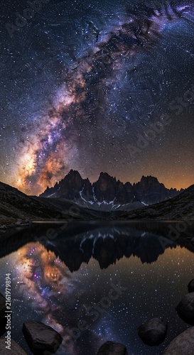 Celestial Embrace: Mountains Mirror the Cosmic River