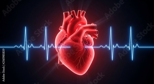 Rhythm of Life: Glowing Heartbeat's Embrace