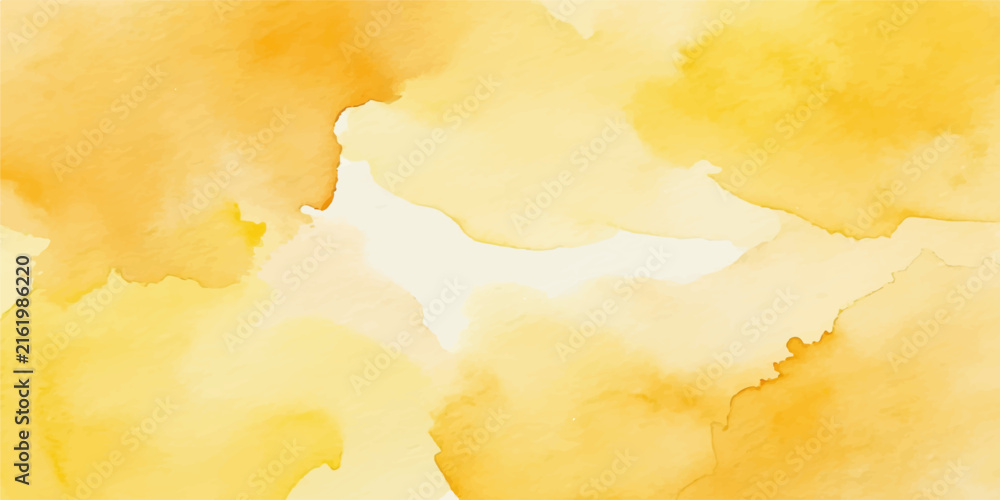 Fototapeta premium Beige yellow watercolor vector background abstract liquid stain wash texture frame banner cover design
