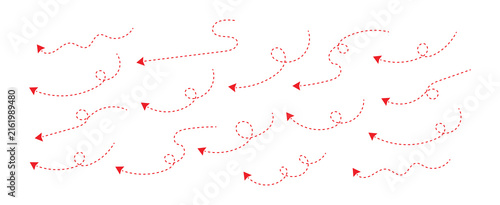 Foto Dash line arrows set