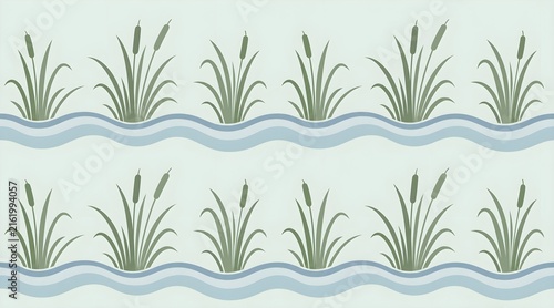  blue and green pattern, lake summer pattern,  