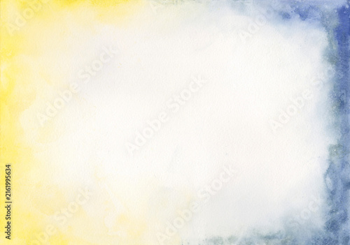 Dynamic Rich Cobalt and Mustard Yellow Color Transitions on Distressed Surfaces Framed by Aged Stationery Textures
