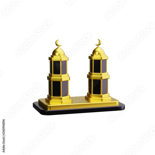 Canvas Print minaret 3d render icons