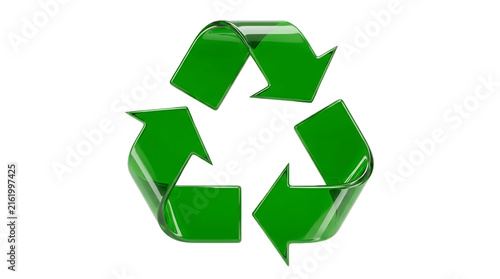Green Recycling Symbol Icon Isolated on transparent Background