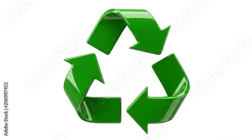 Green Recycling Symbol Icon Isolated on transparent Background