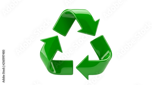 Green Recycling Symbol Icon Isolated on transparent Background