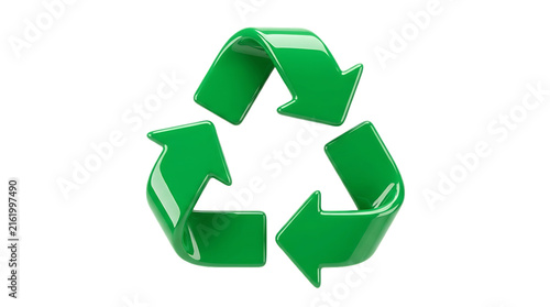 Green Recycling Symbol Icon Isolated on transparent Background