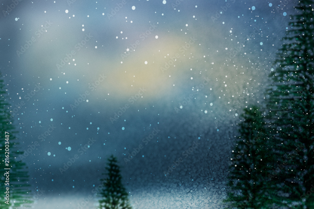 Fototapeta premium Christmas trees with design space background