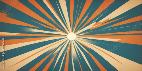 Retro Grunge Sunburst Background with Radiating Orange and Yellow Rays, Vintage Vector Illustration, Starburst Pattern, Textured Wallpaper and Colorful Retro Design:::