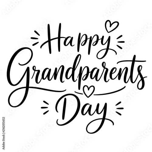 Grandparents Day lettering. A cheerful invitation for Grandparents Day in a handwritten calligraphy style.
