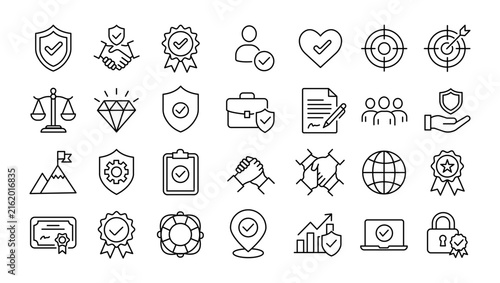 Education and Graduation Line Icon Set with School University Diploma Certificate Book and Academic Learning Symbols