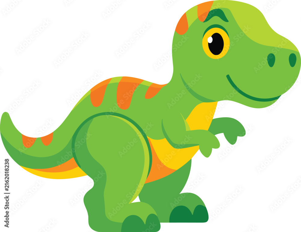 Obraz premium Cute cartoon dinosaur animal vector on white background.