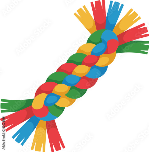 Rope toy vector on white background.