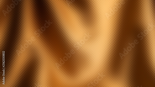 Abstract luxury glassmorphism background with flowing gold color waves and premium tiny lens frosted glass pattern texture for premium product presentation design backdrops.