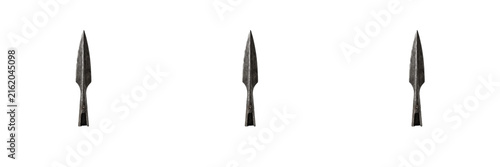 Bild auf Leinwand Spearhead Set Iron Spear Tip Medieval Weapon Ancient Arrowhead Lance Point Clipa