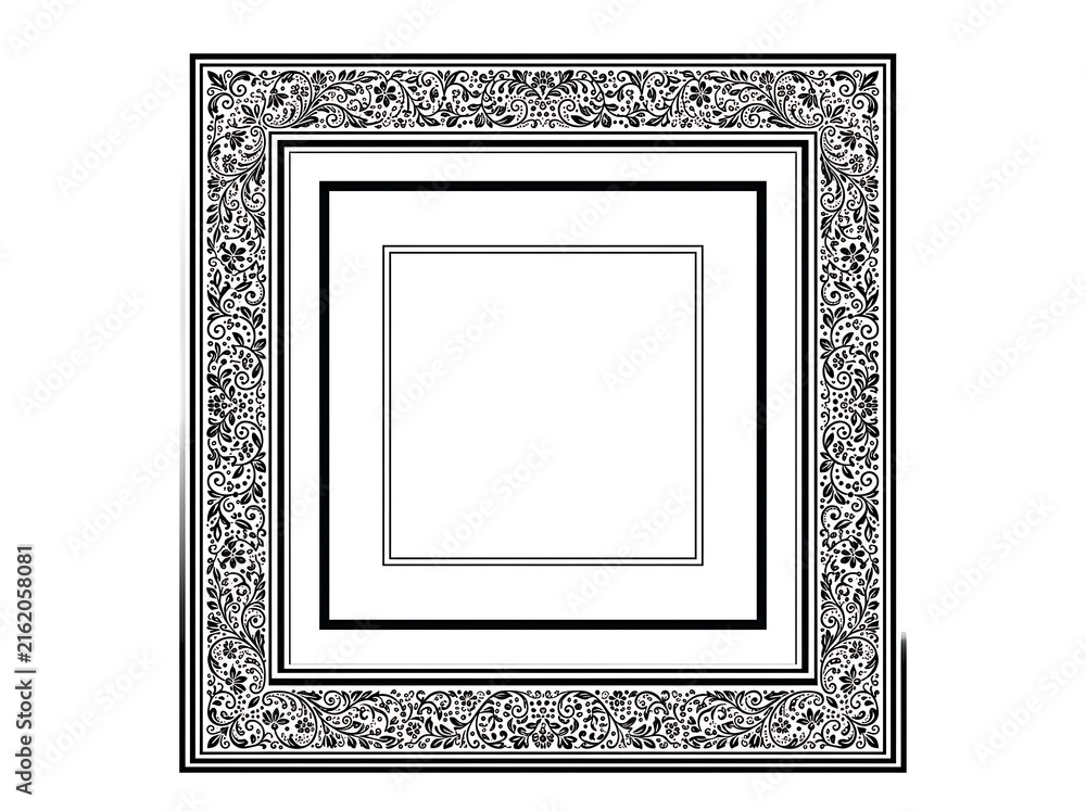 Elegant intricate geometric frame design with ornate border pattern