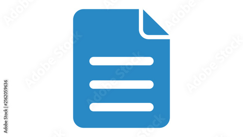 Blue document icon with lines for text content or information.