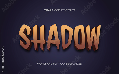 Shadow 3D Editable Vector Text Effect Template