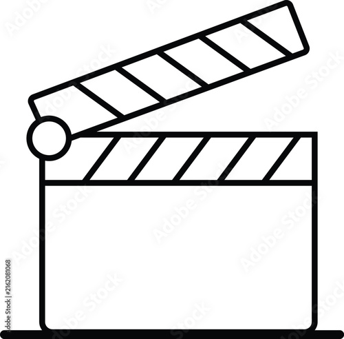 Clapperboard icon for film production