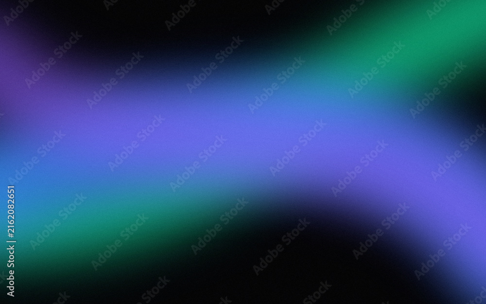 Fototapeta premium Intertwining green and blue light waves in abstract dark space with grainy texture for modern minimalist wallpaper