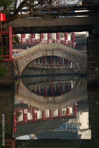 Photography The bridge o f Chinese historic waterfront village