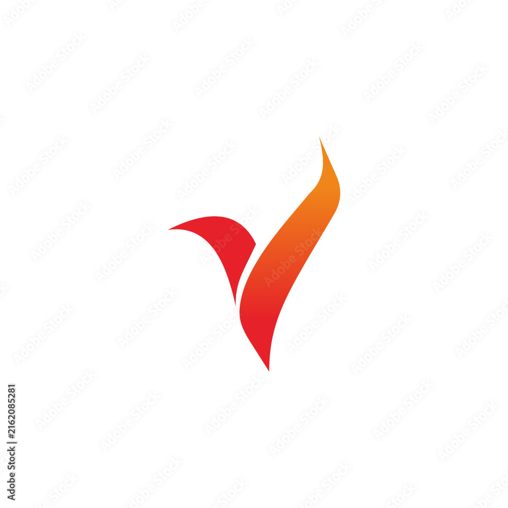 Naklejka premium flying bird letter V icon
