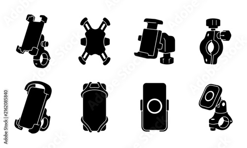 Motorcycle Phone Mounts, Bicycle Handlebar Holders, Universal GPS Device Clamps, Secure Accessory Set