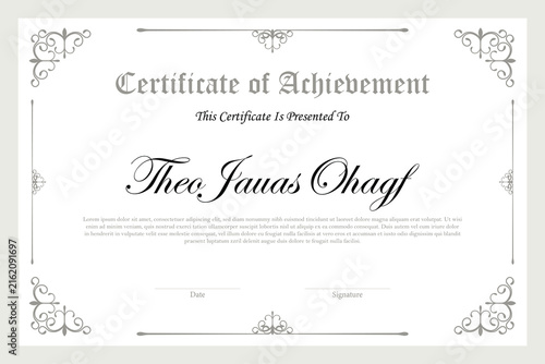 Vintage-themed certificate template design, educational diploma
