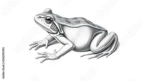 Detailed vintage style illustration of a frog
