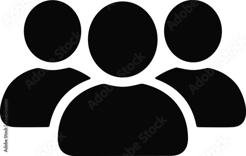 Group Of People Silhouette Icon On A White Background