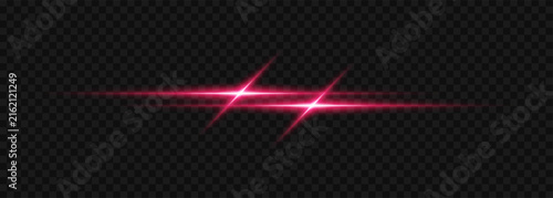 Фотография Pink light rays vector design with double flare and glowing stars effect