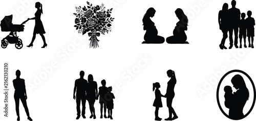 Family and Maternity Silhouettes vector untitled