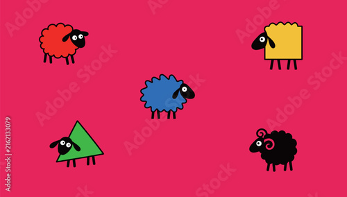 Geometric Colorful Sheep