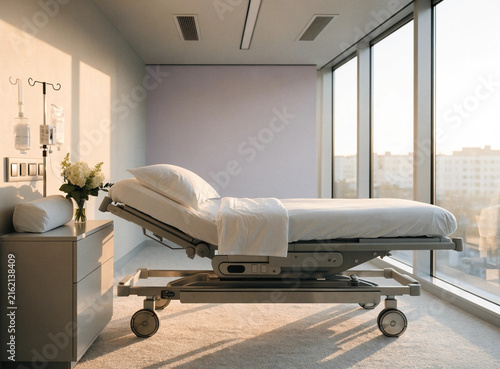 Obraz na płótnie Modern hospital room with bed