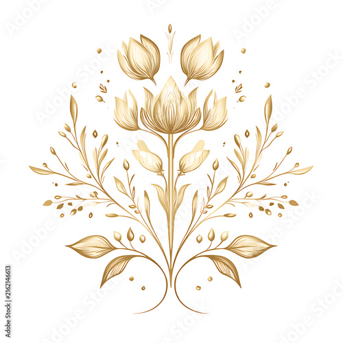 Decorative floral arrangement with blooming flowers and natural foliage