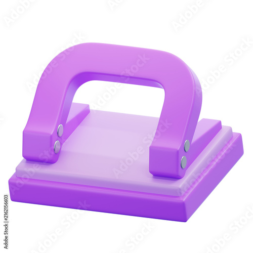 Canvastavla Sleek 3D rendered hole puncher tool designed for office organization, paper management, and school stationery interfaces