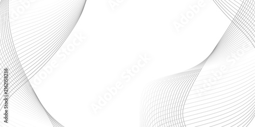 White wave curve lines banner background design. Abstract soft wave lines dynamic flowing gray light isolated background. Vector Illustration of the gray pattern of lines. Black stripes on white .