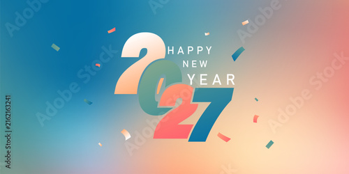 Happy New Year 2027 background, luxury design, festival vector illustration.