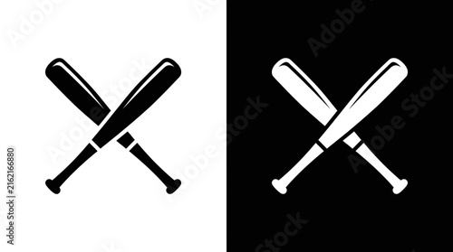 Photography Crossed Baseball Bats Flat Icon Isolated on Transparent Background