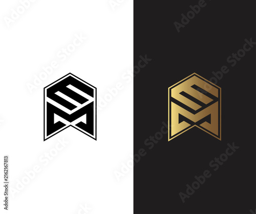 MM Letter Monogram Logo with Geometric Minimal Vector Design for Corporate Branding.