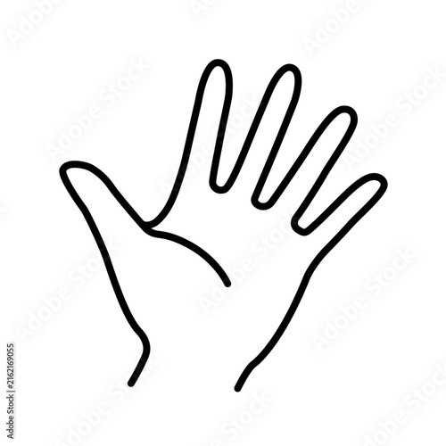 じゃんけんのパーの左手のイラスト/Illustration of a left hand making the 