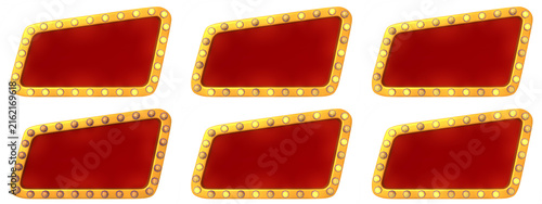 Vintage Style Blank Marquee Signs with Bright Light Bulbs