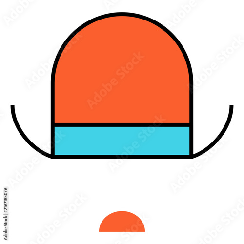 Clown hat icon with a nose