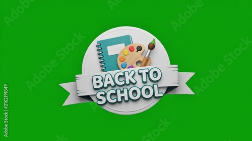 Back to School Banner with Art Supplies and Notebook Education Kids 4K