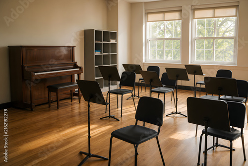 Empty school music room